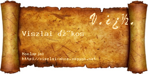 Viszlai Ákos névjegykártya